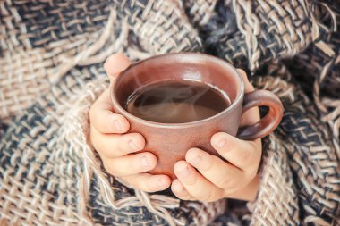 Bir fincan çay. Konfor. Seçici odak. 