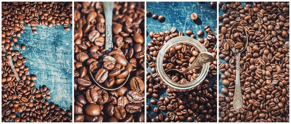 Collage many pictures of coffee. — Stock Photo, Image