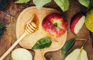 Bal ve meyve. Seçici odak. 