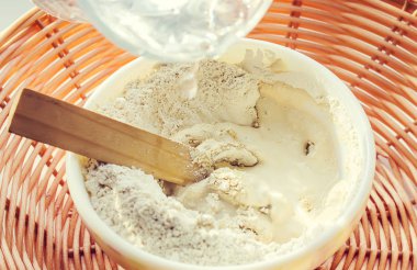 Kozmetik kil. Seçici odak. 