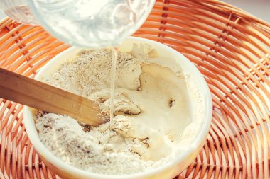 Kozmetik kil. Seçici odak. 