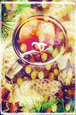 Mulled şarap. Seçici odak. 