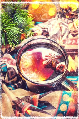 Mulled şarap. Seçici odak. 