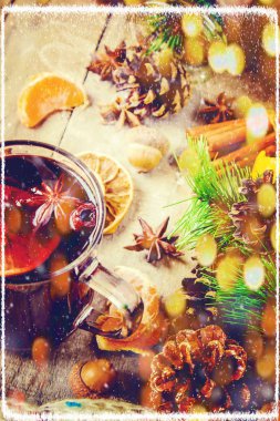 Mulled şarap. Seçici odak. 