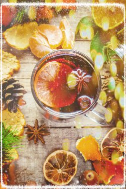 Mulled şarap. Seçici odak. 