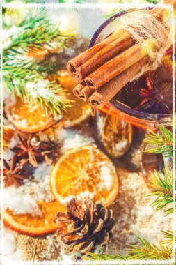 Mulled şarap. Seçici odak. 