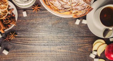 Elmalı turta. Seçici odak. 