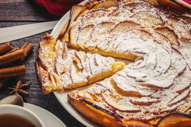 Elmalı turta. Seçici odak. 