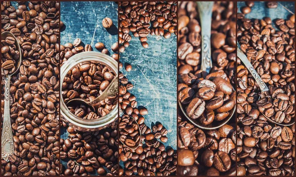 Collage muchas fotos de café . —  Fotos de Stock