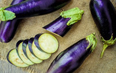 Patlıcan. Seçici odak. 