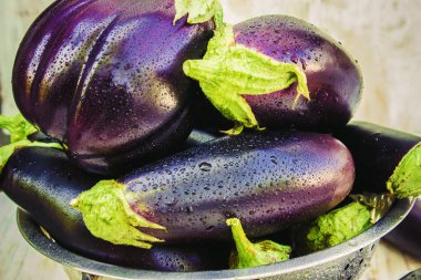 Patlıcan. Seçici odak.