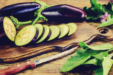 Patlıcan. Seçici odak.