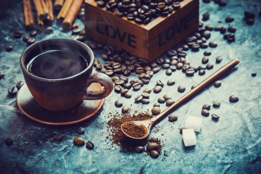 kahve. seçici odak.