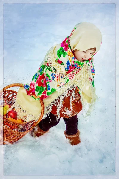 A criança é inverno. Foco seletivo . — Fotografia de Stock