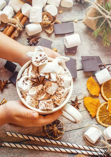 Hatmi ile Noel içki. Seçici odak. 