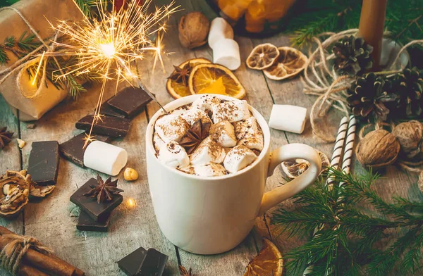 Hatmi ile Noel içki. Seçici odak. 