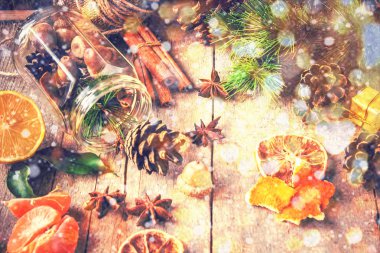 Noel arka plan. Seçici odak. 