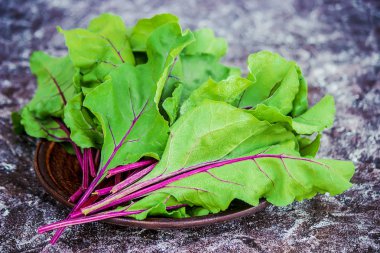 pancar yaprakları. Mangold. seçici odak.