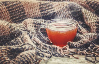 Bir fincan çay. Konfor. Seçici odak. 