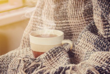 Sıcak çay. Seçici odak.