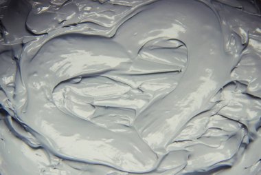 Çamur maskesi kil mineralleri Ölü Deniz'in ile. Doku. Seçici odak.