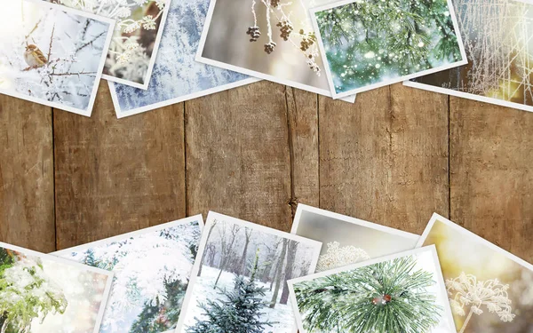 Winter fotocollage. Selectieve aandacht. — Stockfoto