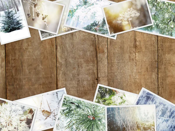 Winter fotocollage. Selectieve aandacht. — Stockfoto