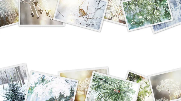 Winter fotocollage. Selectieve aandacht. — Stockfoto