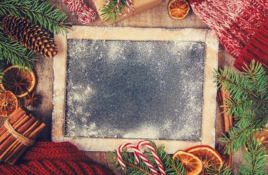 Noel arka plan. Seçici odak. 