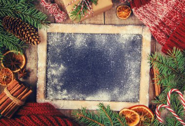 Noel arka plan. Seçici odak. 