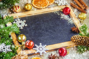 Noel arka plan. Seçici odak. 