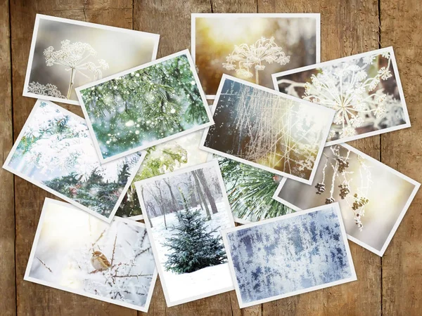 Winter fotocollage. Selectieve aandacht. — Stockfoto