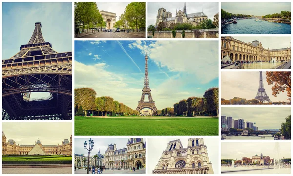 Коллаж Франция Париж. Селективный фокус . — стоковое фото