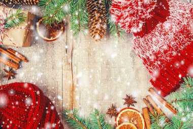 Noel arka plan. Seçici odak. 