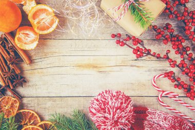 Noel arka plan. Seçici odak. 