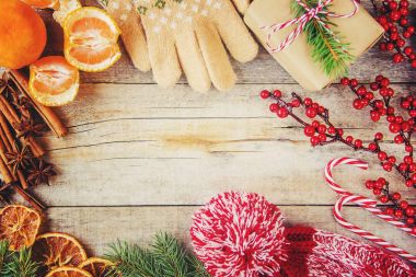 Noel arka plan. Seçici odak. 