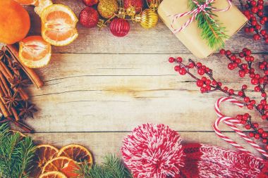 Noel arka plan. Seçici odak. 