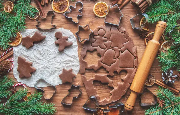 Christmas cookies are homemade. Selective focus. — Stock Photo, Image