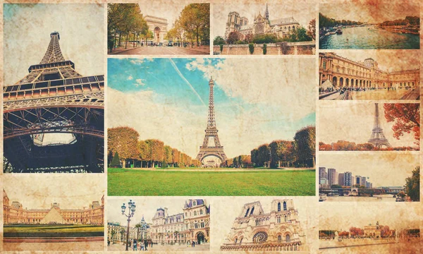 Колаж Франції Парижа. Вибірковий фокус. — стокове фото