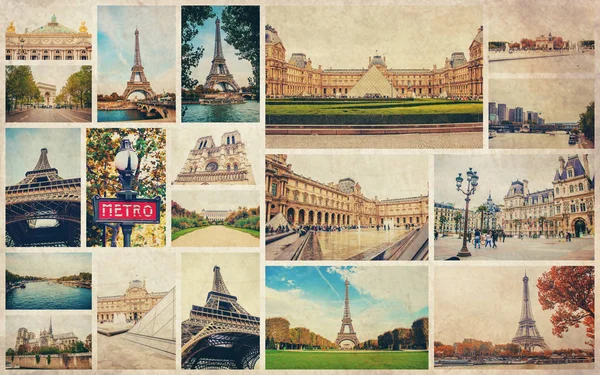 Collage France Paris. Selective focus. — Stock Photo, Image