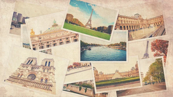 Collage van Frankrijk Parijs. Selectieve aandacht. — Stockfoto