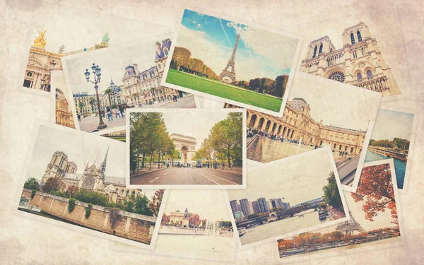 Коллаж Франция Париж. Селективный фокус . — стоковое фото