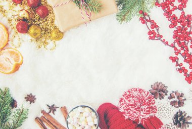 Noel arka plan. Seçici odak. 