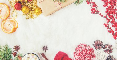 Noel arka plan. Seçici odak. 