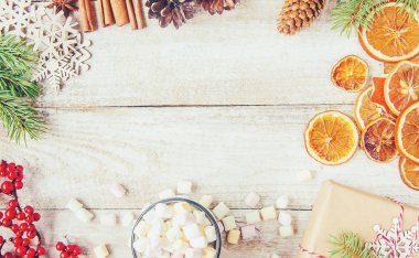 Noel arka plan. Seçici odak. 