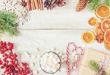 Noel arka plan. Seçici odak. 