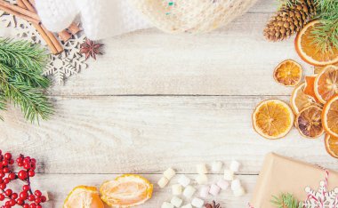 Noel arka plan. Seçici odak. 