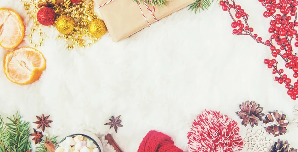 Noel arka plan. Seçici odak. 