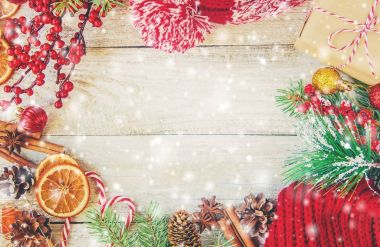 Noel arka plan. Seçici odak. 