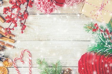 Noel arka plan. Seçici odak. 